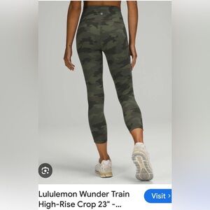 Lululemon Wunder Train High-Rise Green Camo Size 8